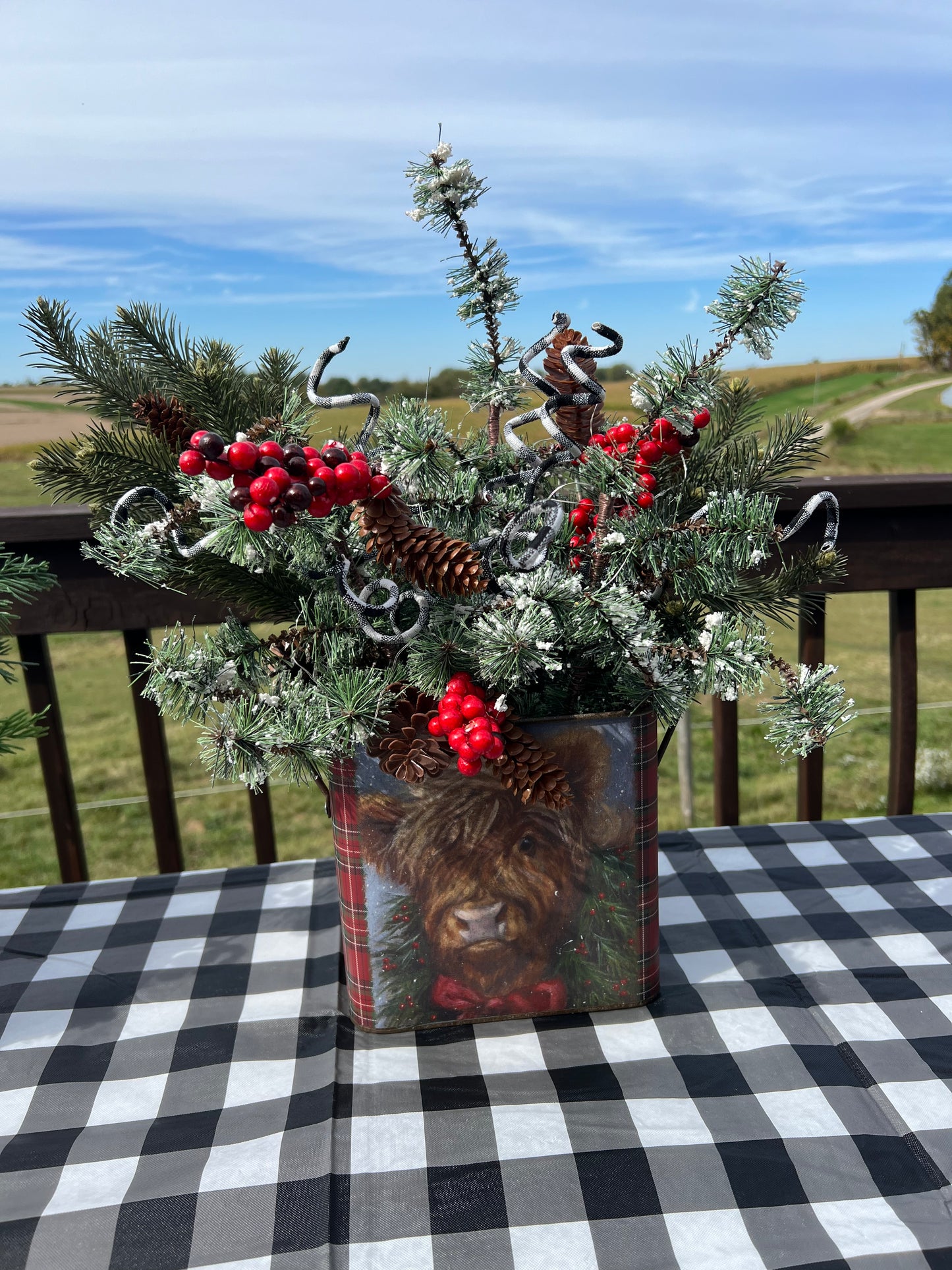 Highland Cow Porch Pot